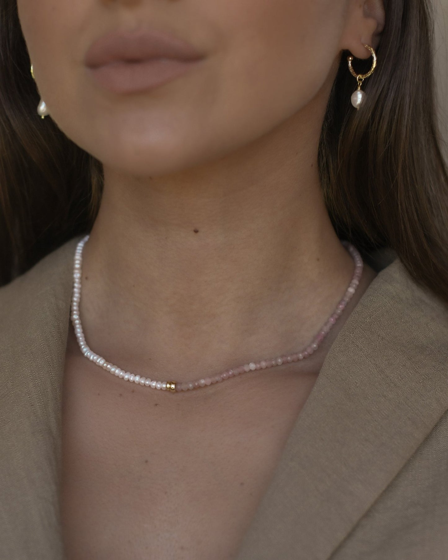 Collar Serena Turmalina rosa - gold