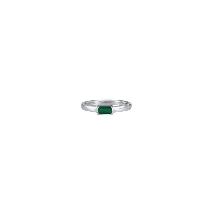 Anillo Agra Agata verde - silver