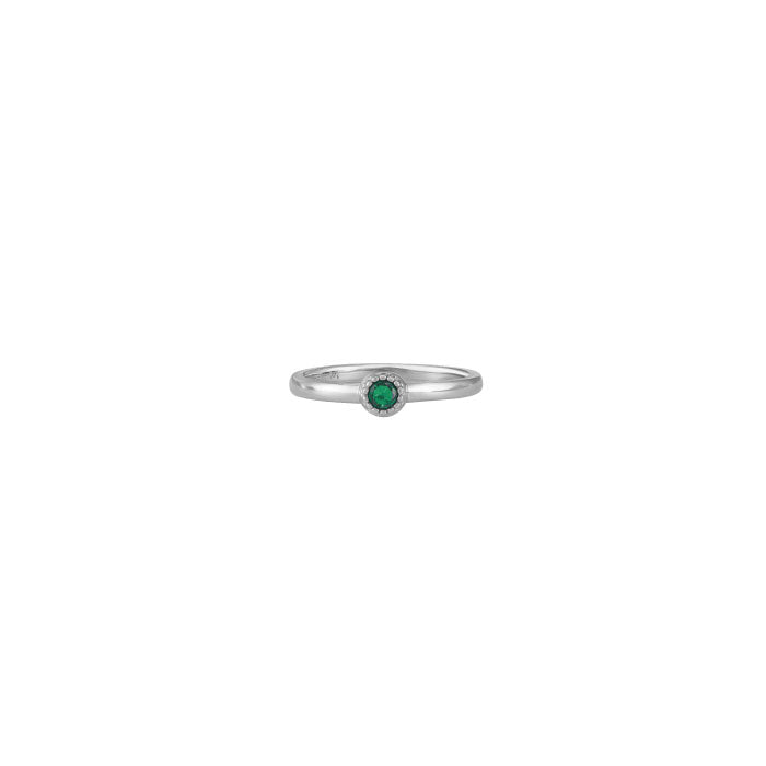 Anillo Petra Ágata verde - silver
