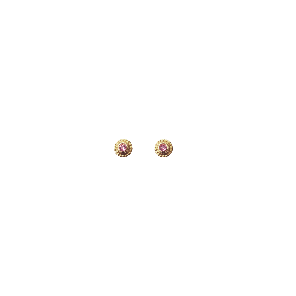 Abridor Flor Sol Circón - Enchape Oro 18k