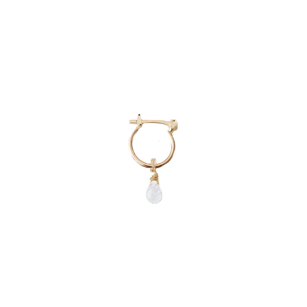 Argolla Unidad Piedra luna 14mm - Gold