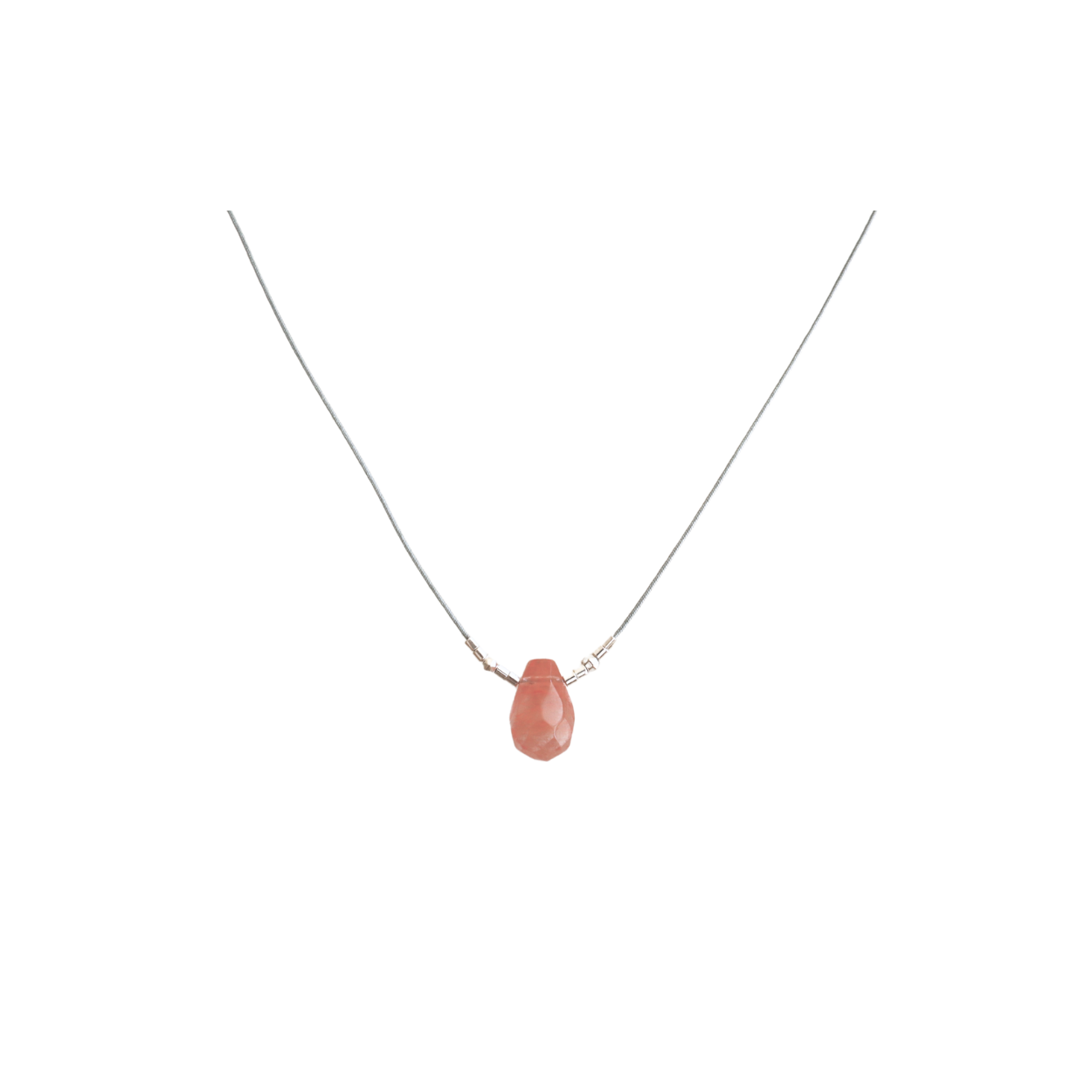 Collar hilo Delia Cuarzo cherry - silver
