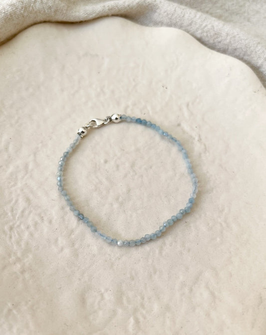 Pulsera Rainbow Aguamarina - Silver