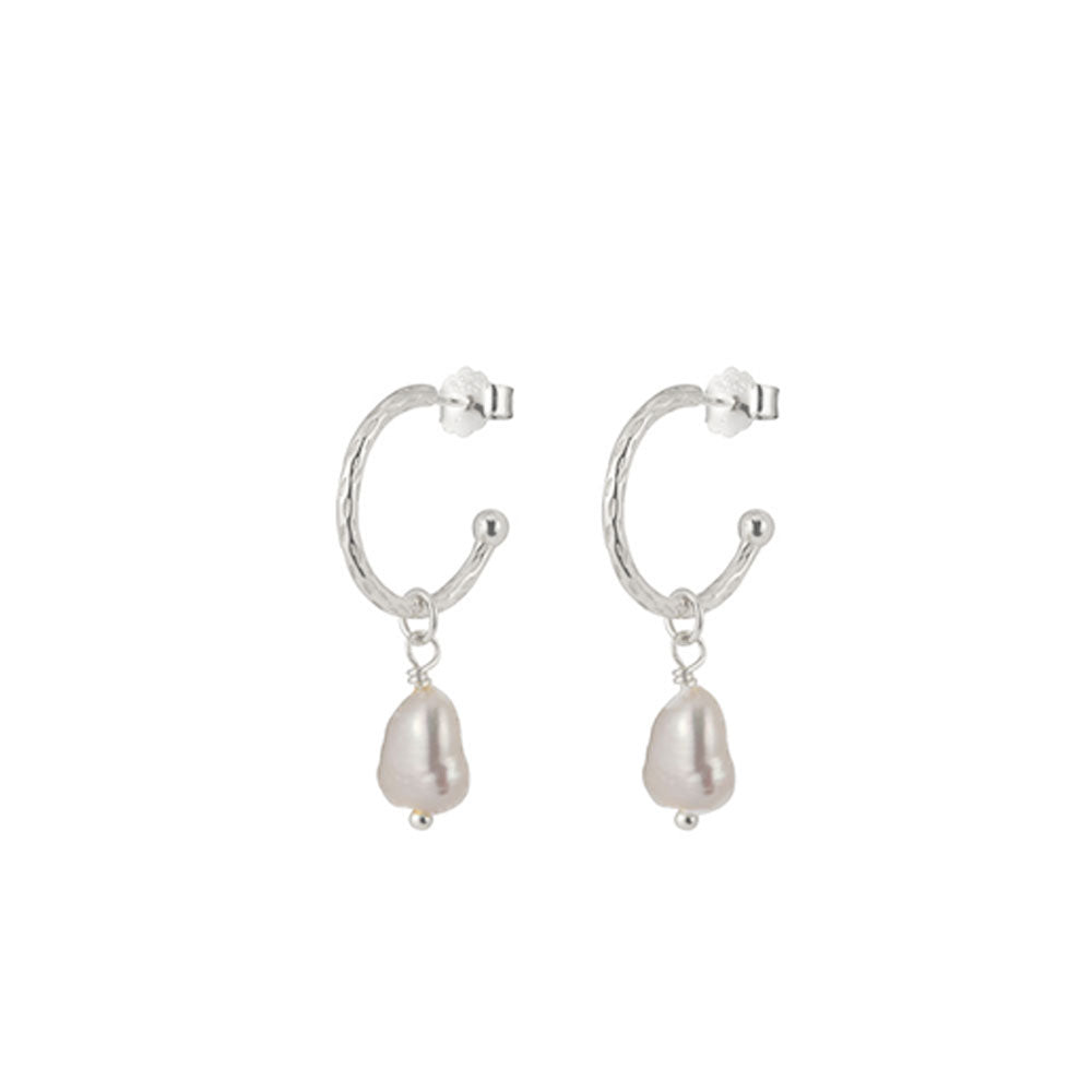 Argollas Lily perla - silver