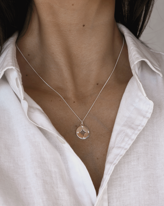 Collar Compass Rose - silver