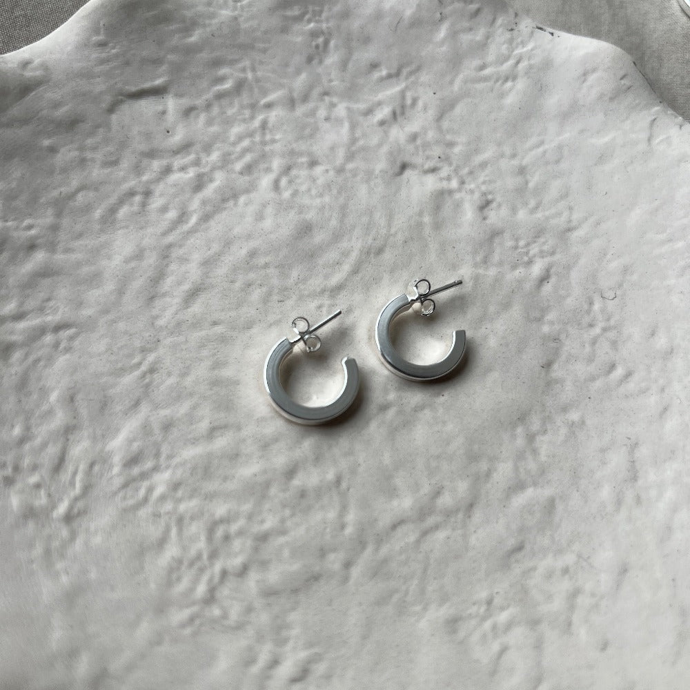 Argollas Amelia 14mm - silver (B)