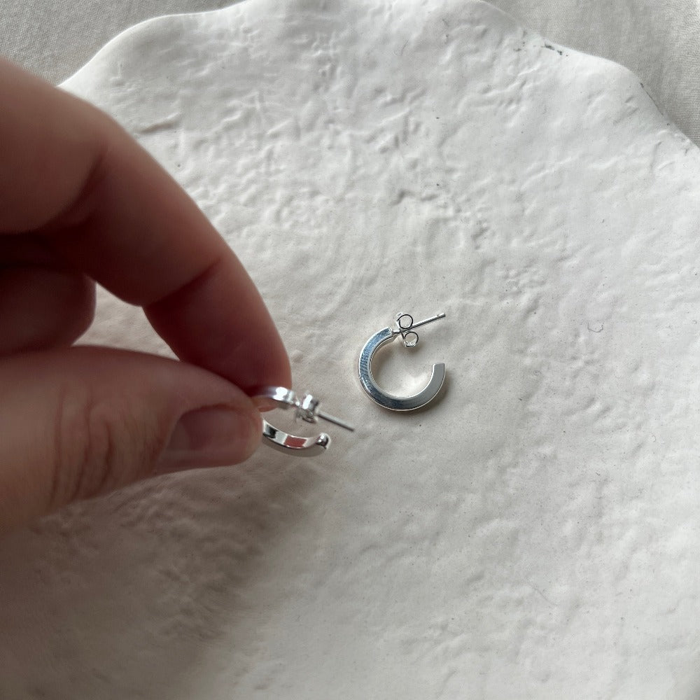 Argollas Amelia 14mm - silver (B)