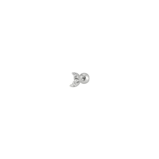 Piercing Luna circón - silver
