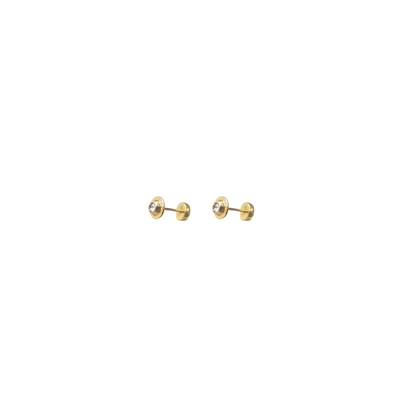 Abridor Flor Sol Circón - Enchape Oro 18k