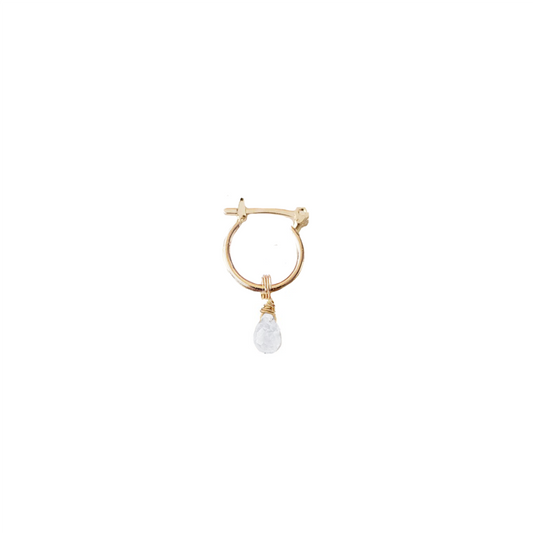 Argolla Unidad Piedra luna 14mm - Gold