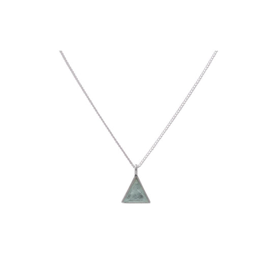 Collar Triángulo mini Aguamarina - silver