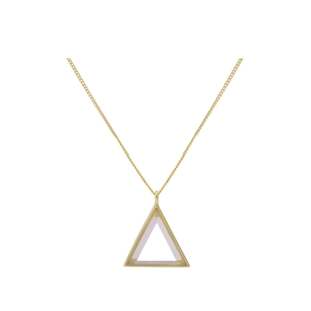 Collar Triángulo Cuarzo Cristal - gold